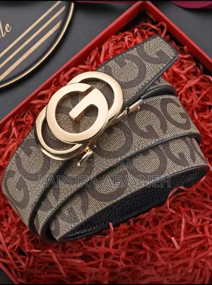 Letter G Automatic Buckle Leather Belt for Men's