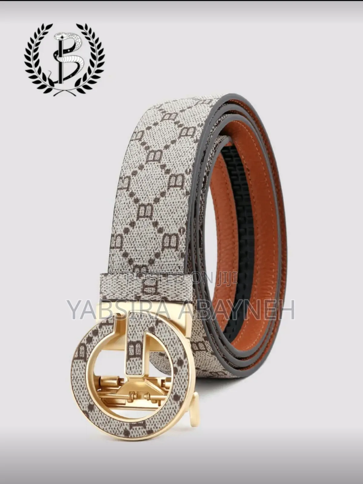 Letter G Automatic Buckle Leather Belt for Men's