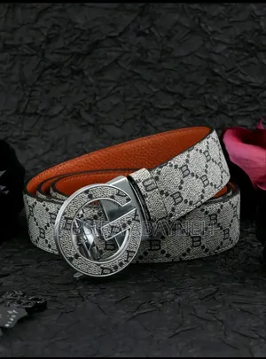 Letter G Automatic Buckle Leather Belt for Men's