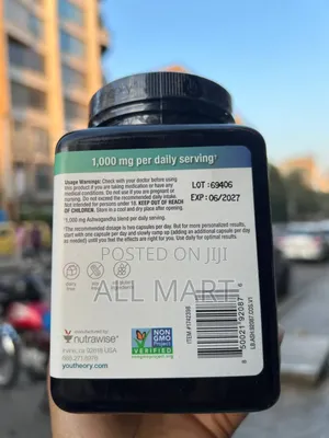 Youtheory Ashwagandha 180 Vegetarian Capsules