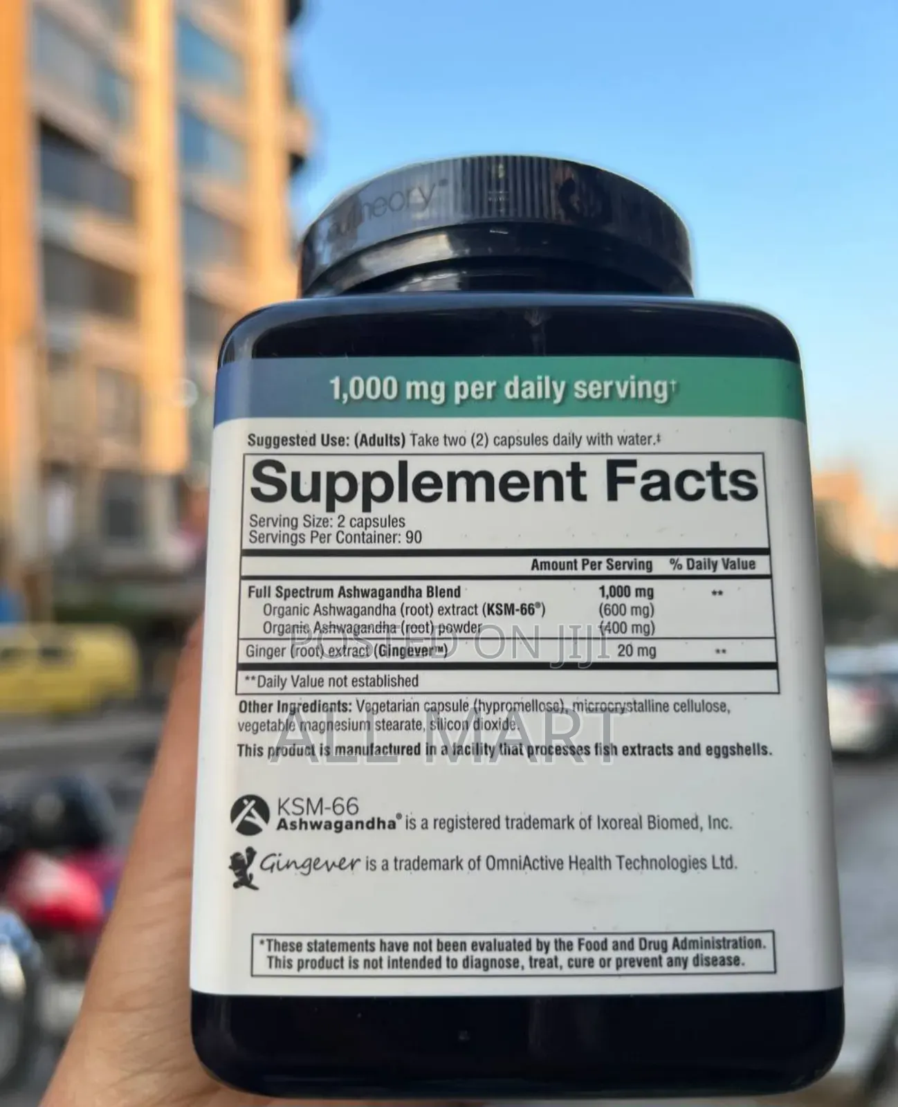 Youtheory Ashwagandha 180 Vegetarian Capsules