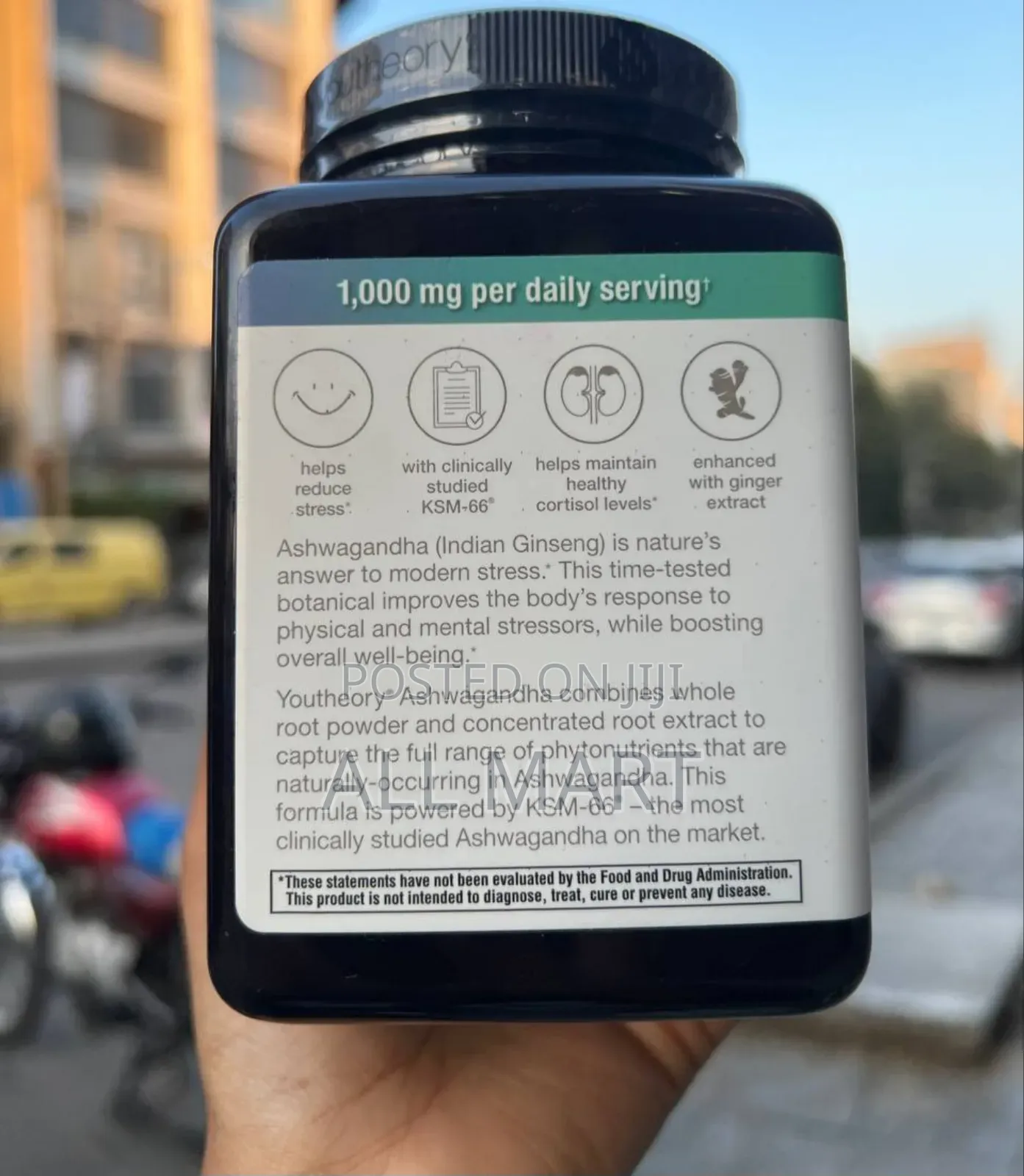 Youtheory Ashwagandha 180 Vegetarian Capsules