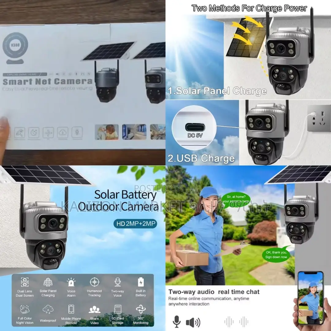 Two Lens’S Battery Sim Cards Smart Ip Security Camera CCTV