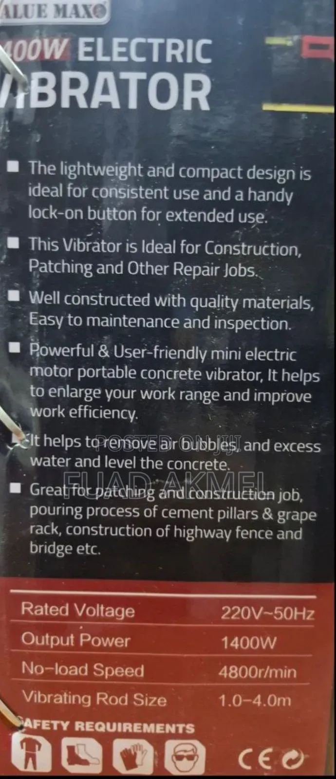 Edon Electric Concert Vibrator With Hose