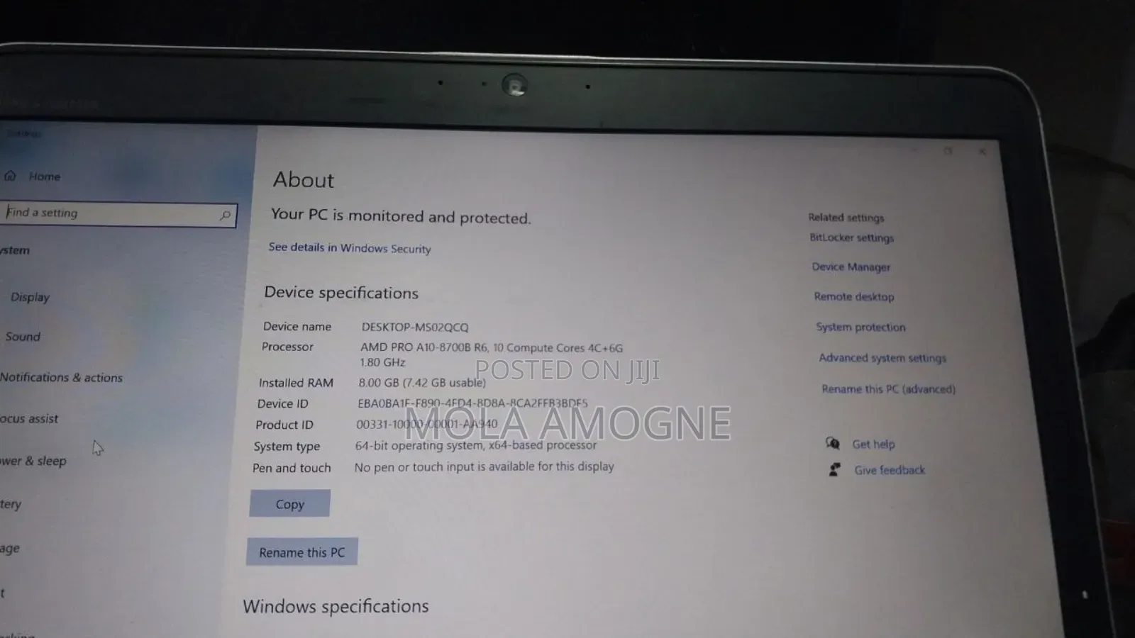 Laptop HP 250 G3 8GB Intel Core I5 HDD 1T
