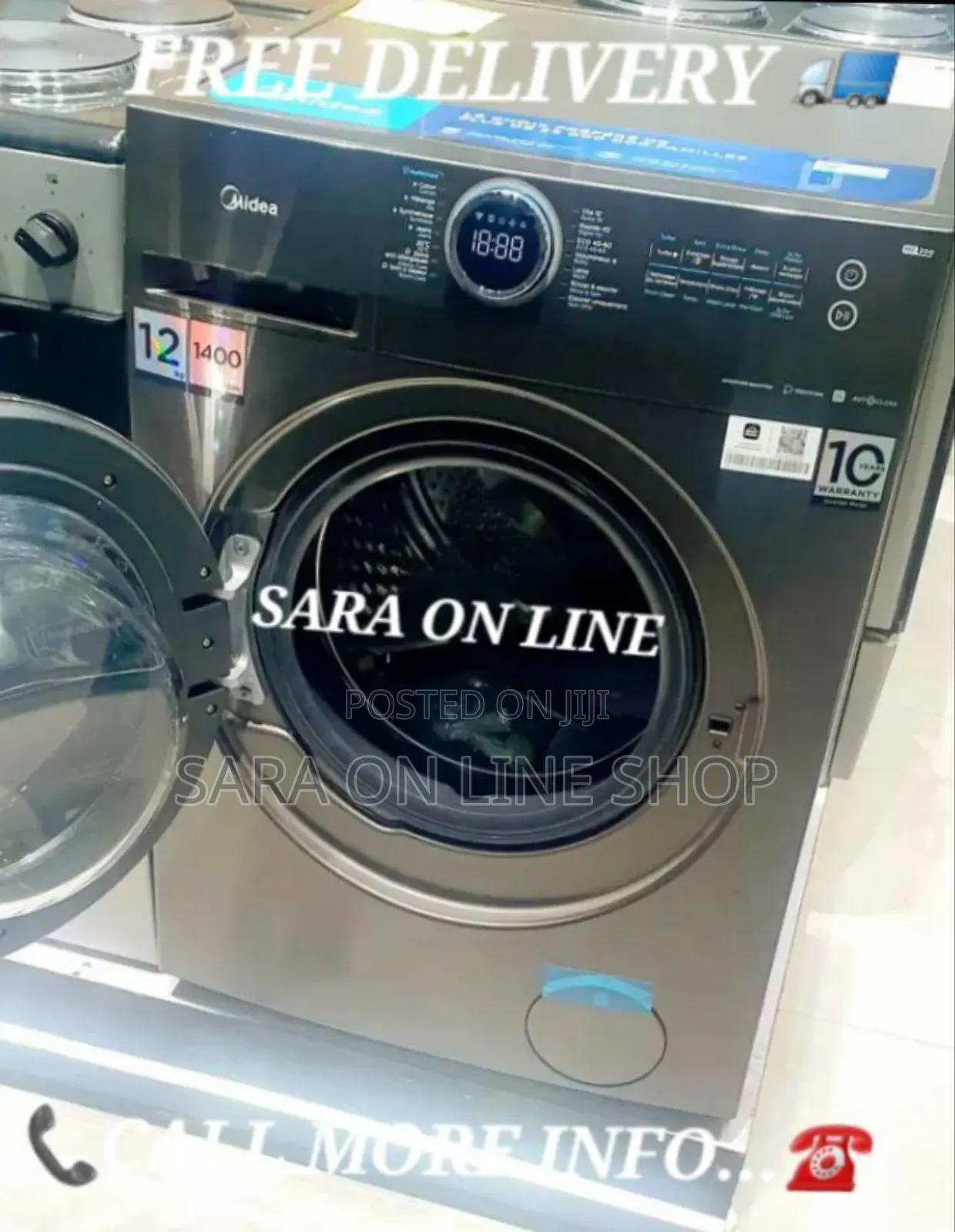 Midea Auto-Matice Orignal Washing Machine 12/8kg Free Delivery