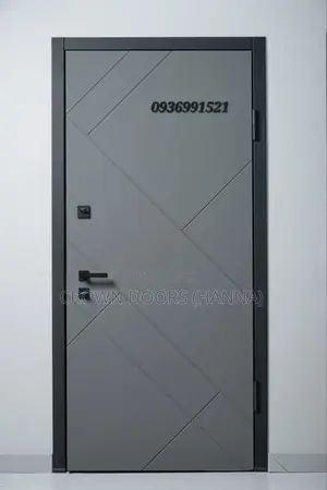 Crown Door Made of Natural Stone Wood Fiber. For Main Gate Indoors