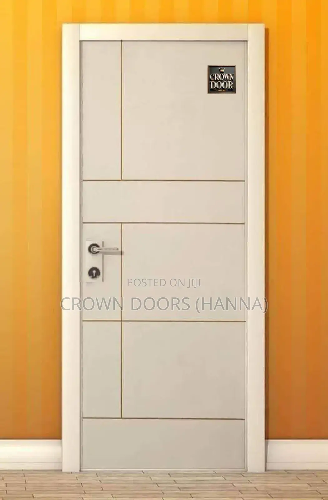 Crown Door Made of Natural Stone Wood Fiber. For Main Gate Indoors