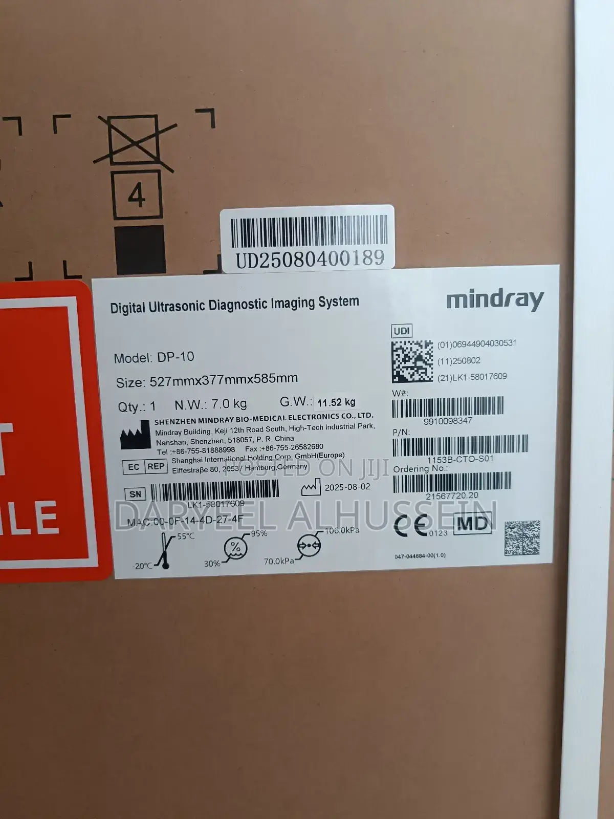 Mindray Dp10 With One Probe