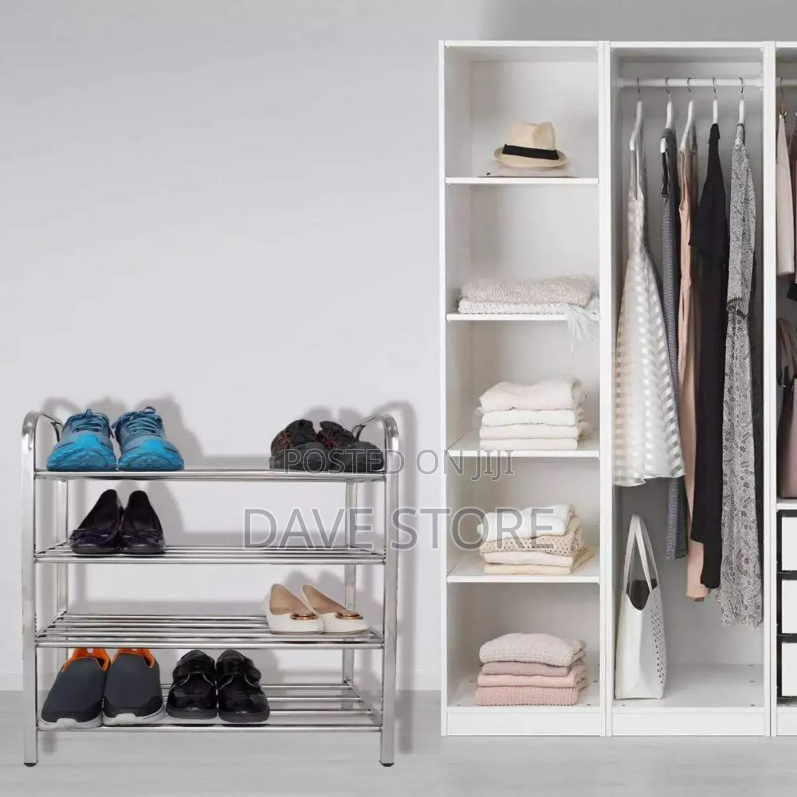 4 Layer Stainless Steel Shoes Rack