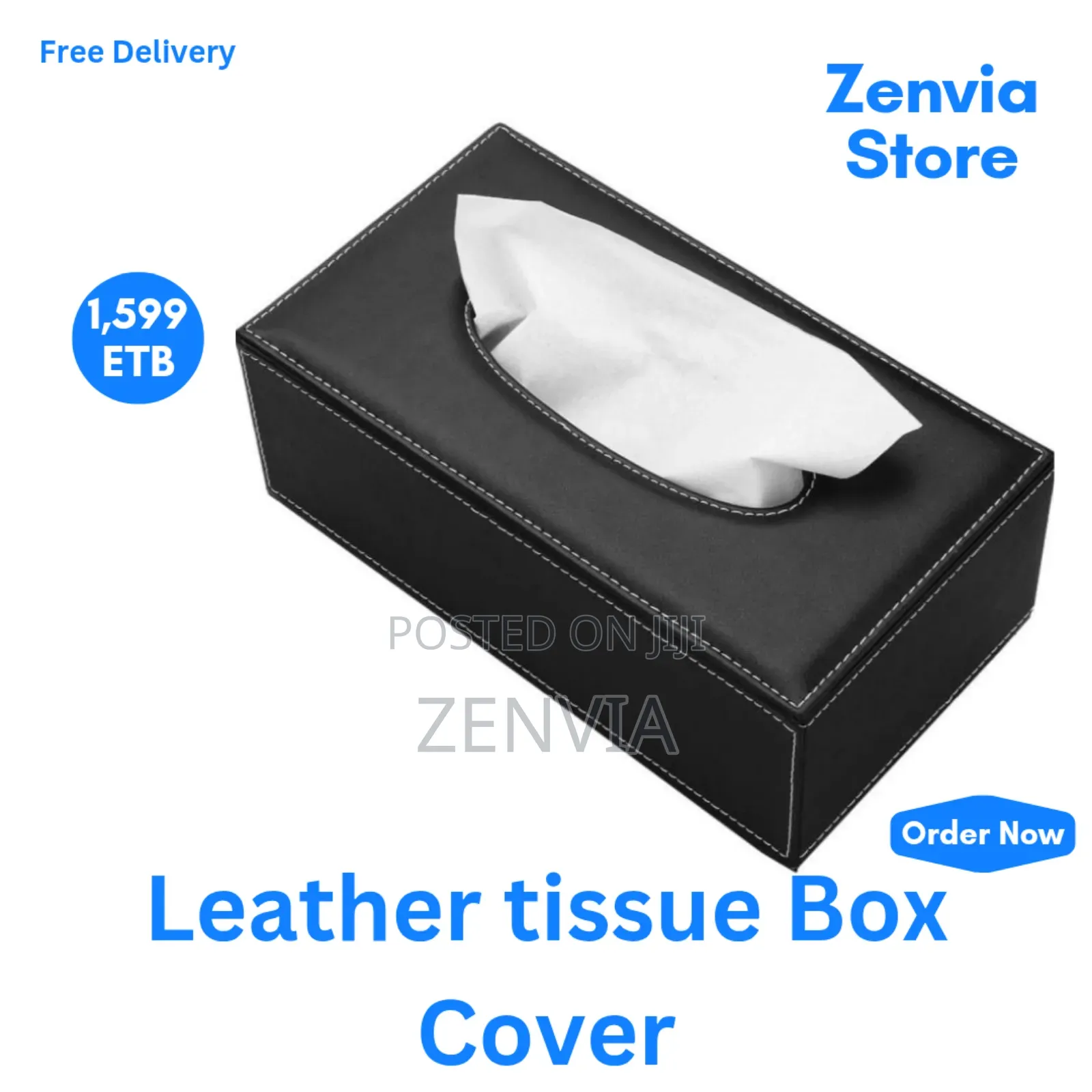 Rectangular Leather Tissue Box Cover