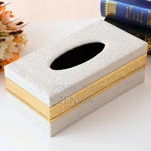 Rectangular Leather Tissue Box Cover
