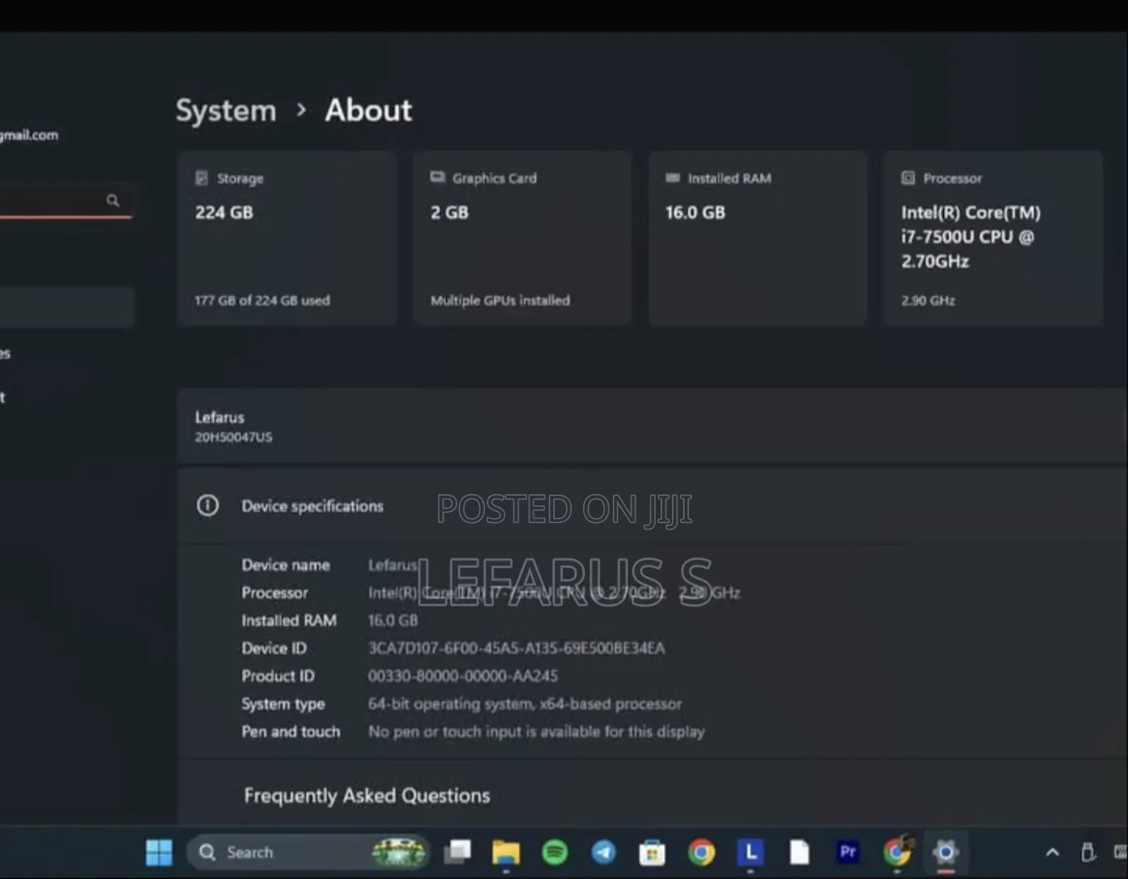 Laptop Lenovo ThinkPad E570 16GB Intel Core I7 SSD 256GB