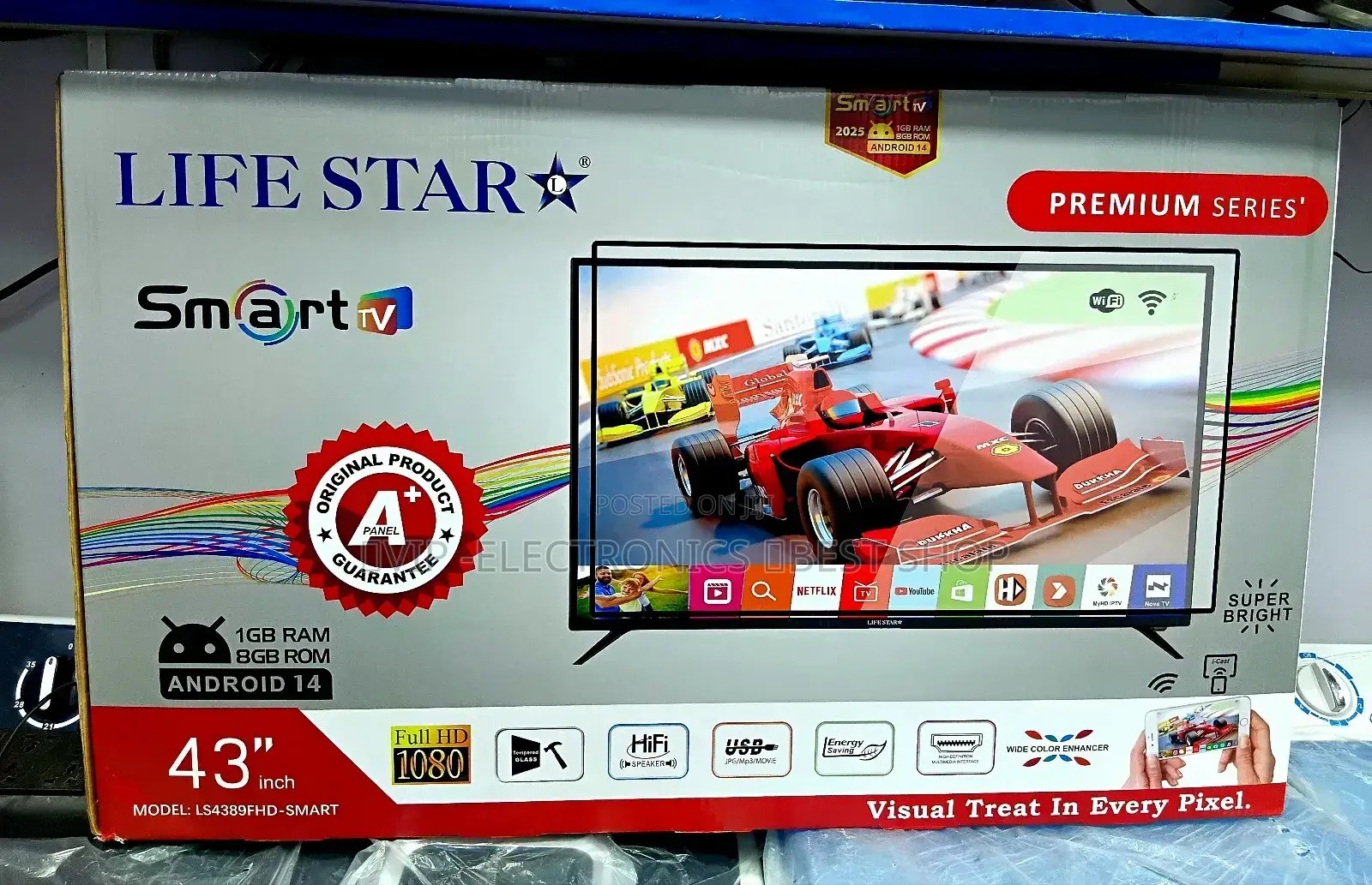 Lifestar 43 Inch Tv Smart Android 14.0 New 2025 NewOriginal Tv