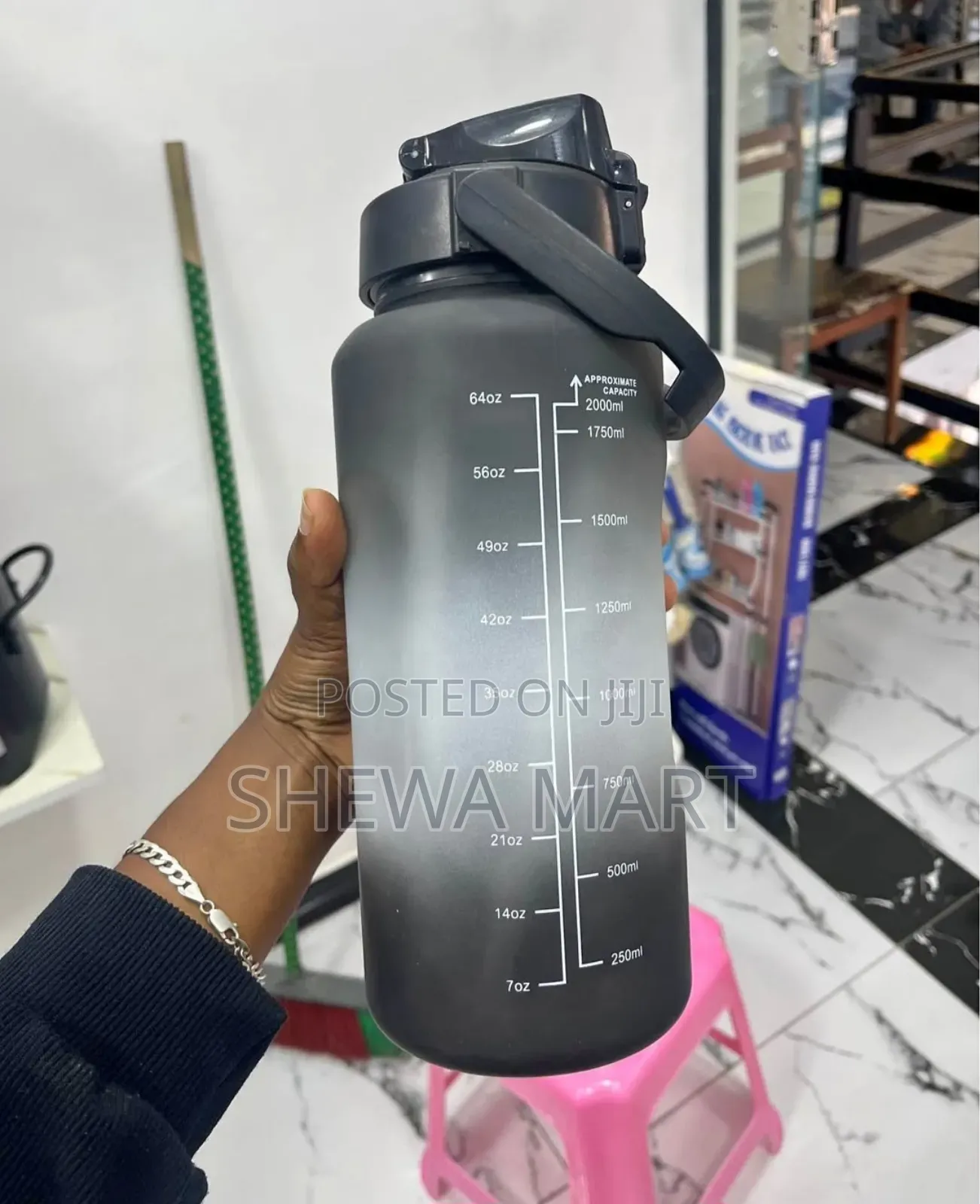 Large Capacity Gradient Color Plastic Straw Sports Fitness Water Cup