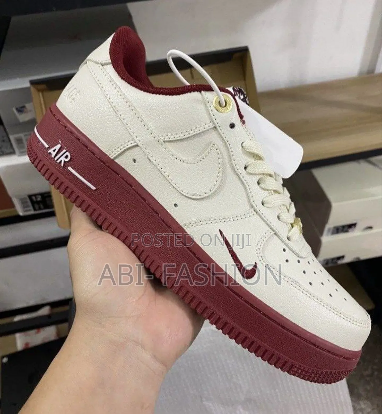 Nike Air Force 1 Low '40th Anniversary' White and Burgundy Shoes