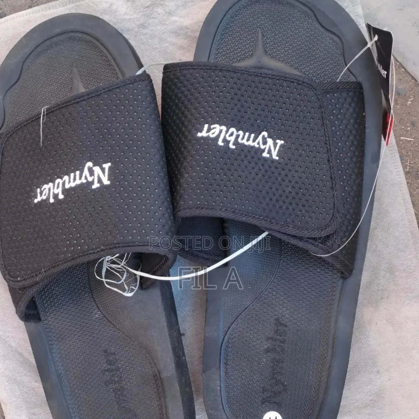 Black Nymbler Brand Slide Sandals In