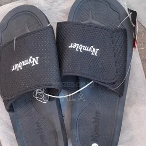 Black Nymbler Brand Slide Sandals In