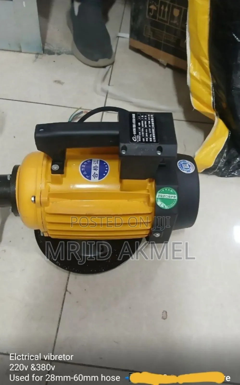 Elctrical Vibretor 
220v 380v
 New for 28mm-60mm Hose