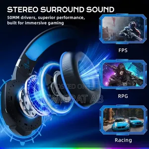 Yinsan Tm-5 RGB Wired Over-Ear Gaming Headset With Mic (Ps4, Xbox, Pc)