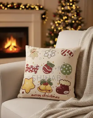 Photo - Beige Two Piece Christmas Pillow Cover