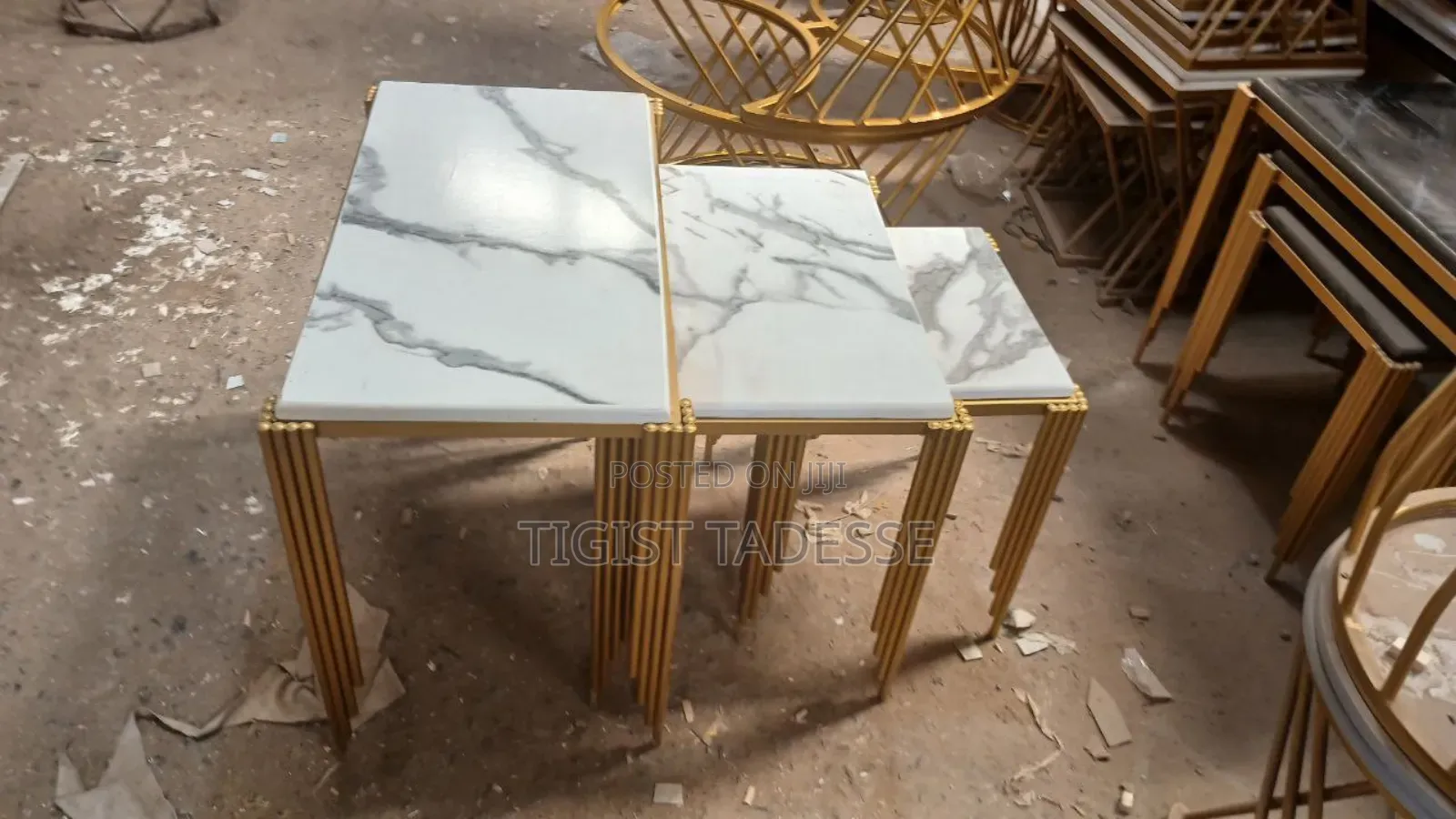 Coffee Table 3pcs Laminated Top With Metal Leg Quality Product