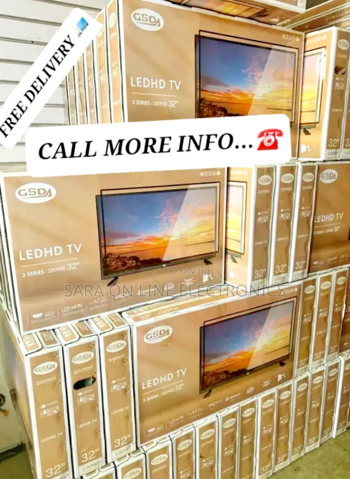 Gsda 32" Led Smart Android Tv >New 2025 Tv ☆5year Warranty