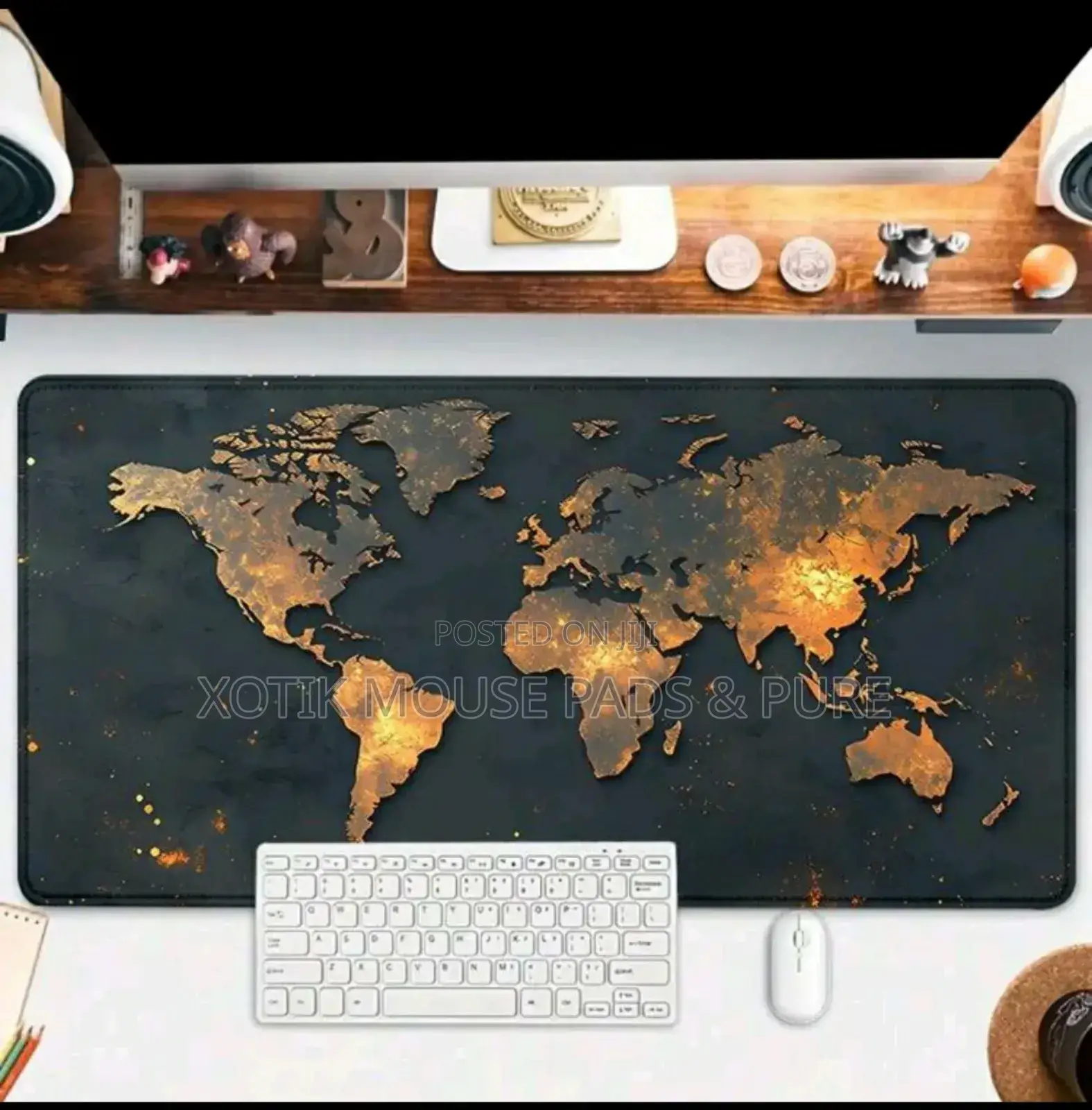 Extra Large World Map Themed Mouse Pad - Desk Mat For Gamers & Office