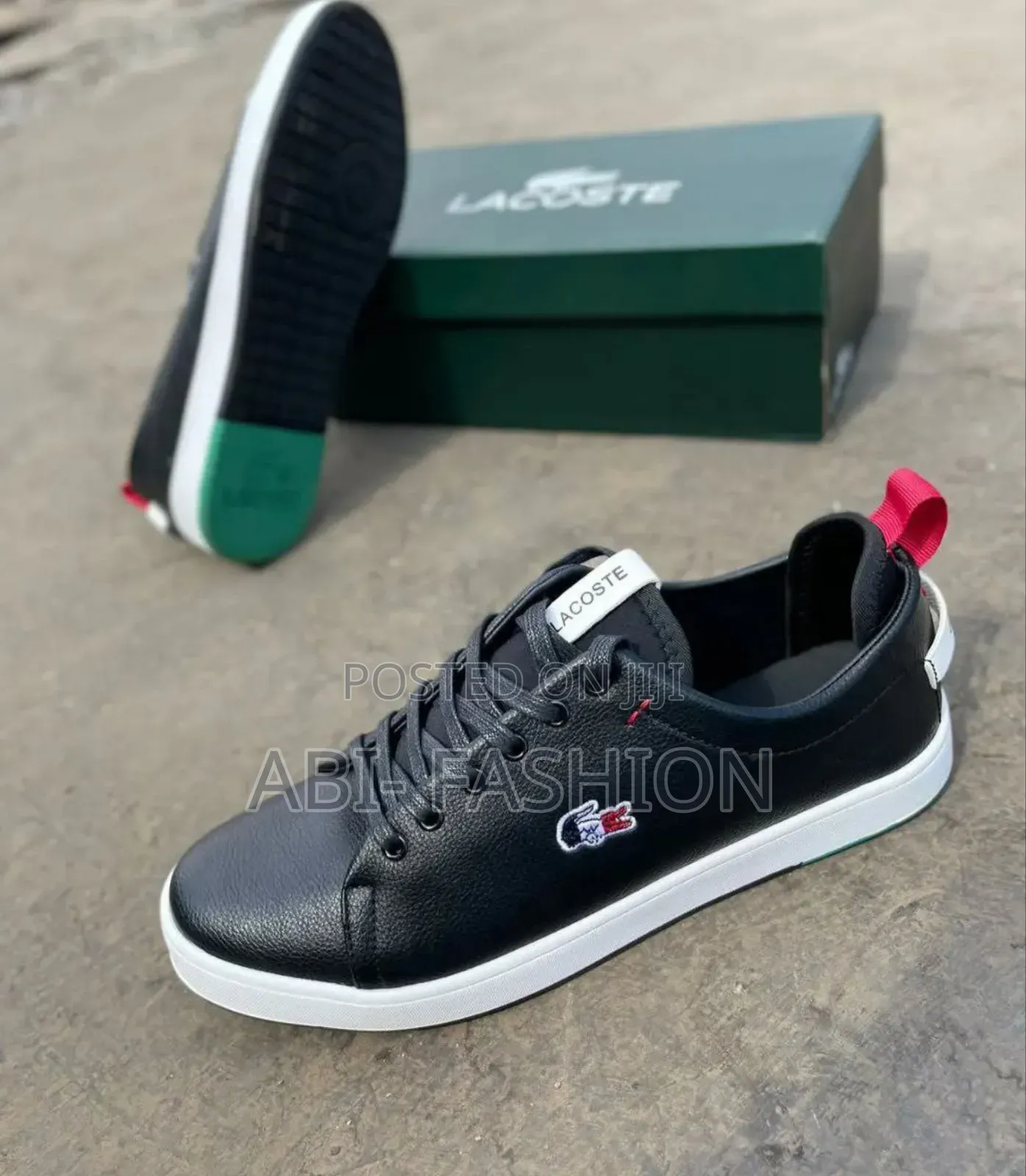 Lacoste Leather Black Sneakers Shoes