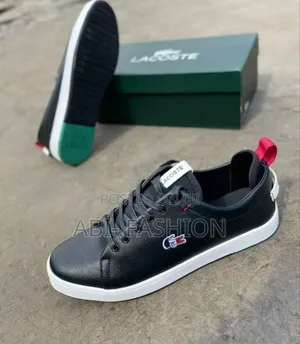 Lacoste Leather Black Sneakers Shoes