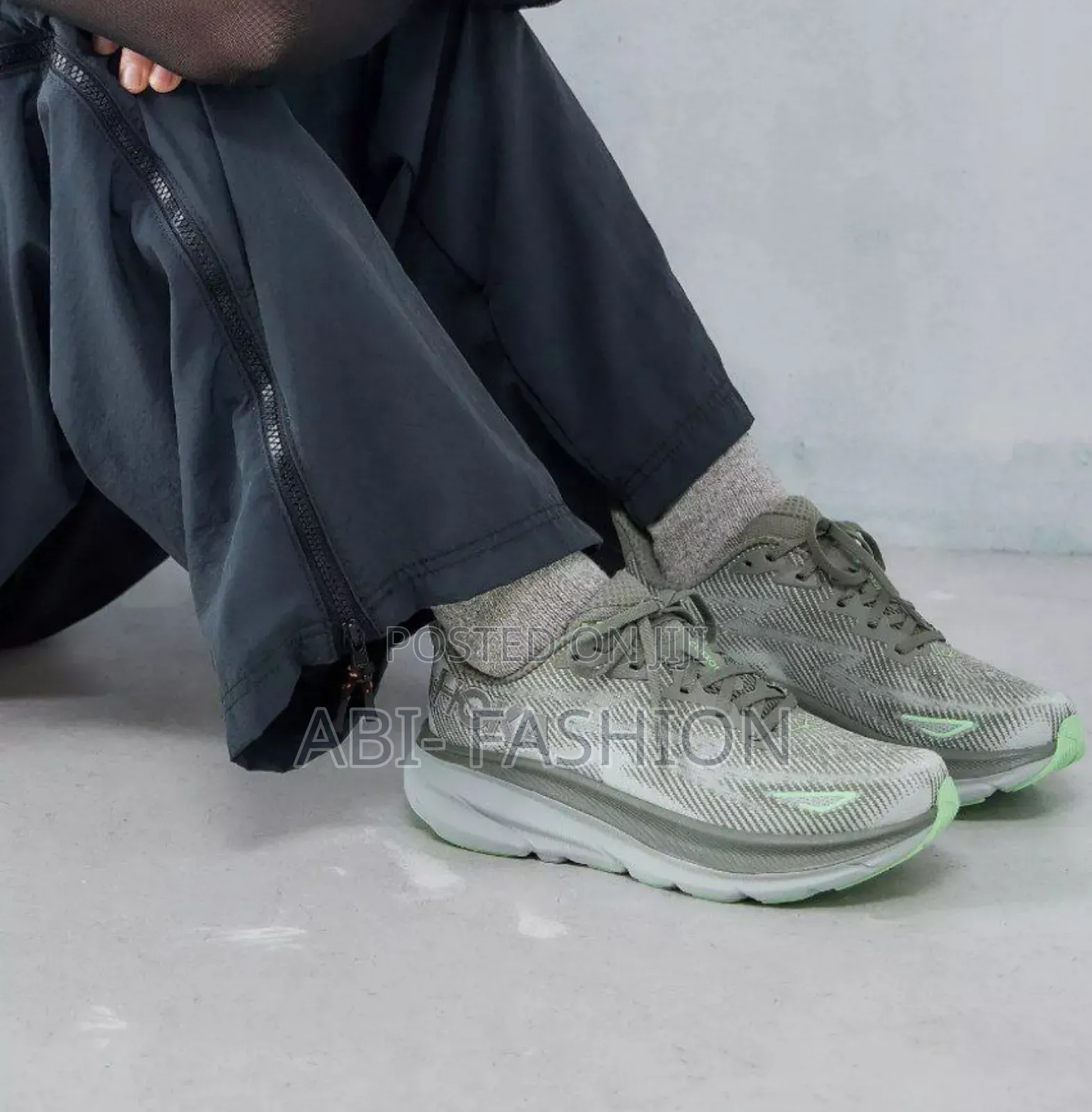 Hoka Light Grey White Sole Hiking