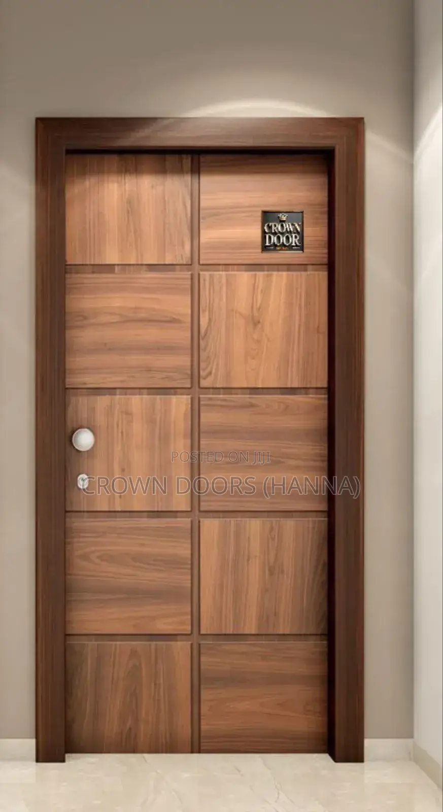 Crown Door Made of Natural Stone Wood Fiber.For Internal Main Gates