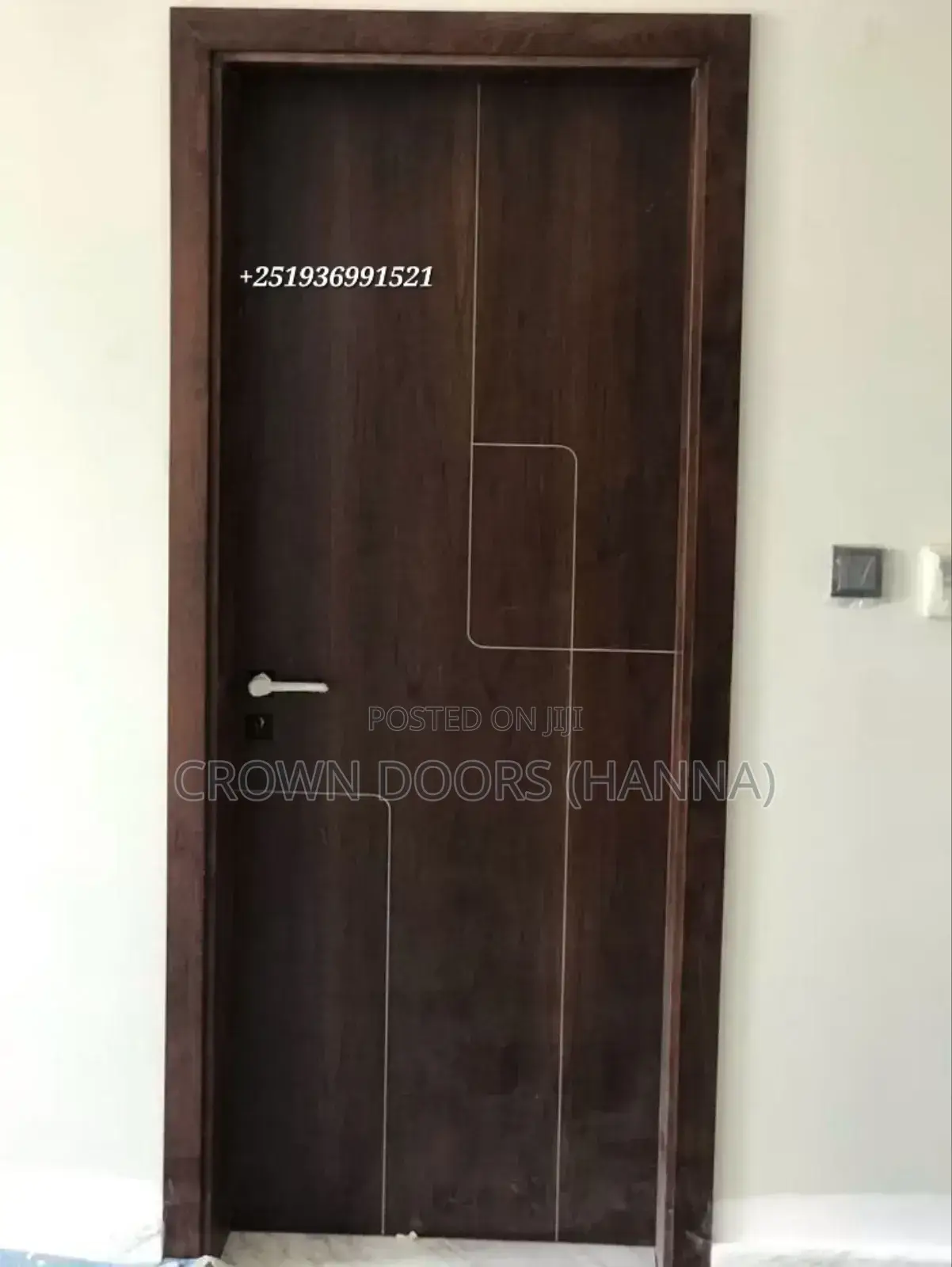 Crown Door Made of Natural Stone Wood Fiber.For Internal Main Gates