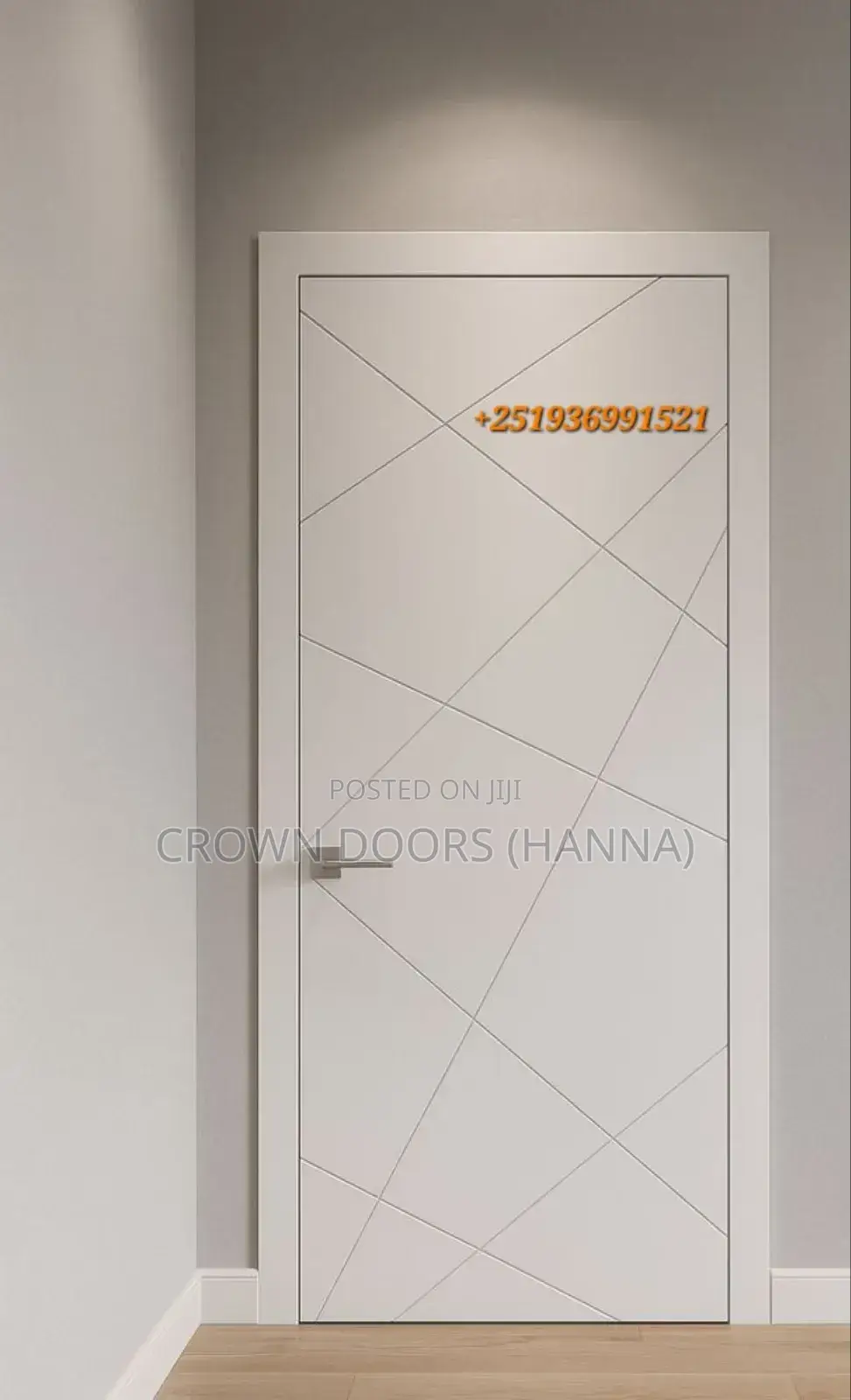 Crown Door Made of Natural Stone Wood Fiber.For Internal Main Gates