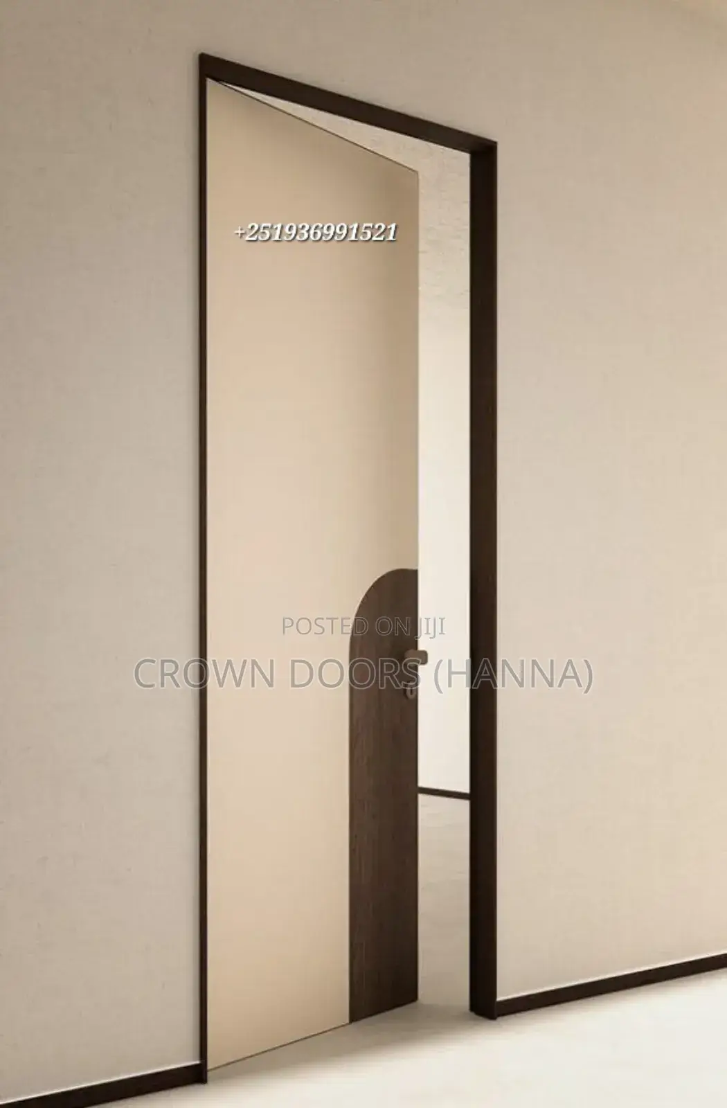 Crown Door Made of Natural Stone Wood Fiber.For Internal Main Gates
