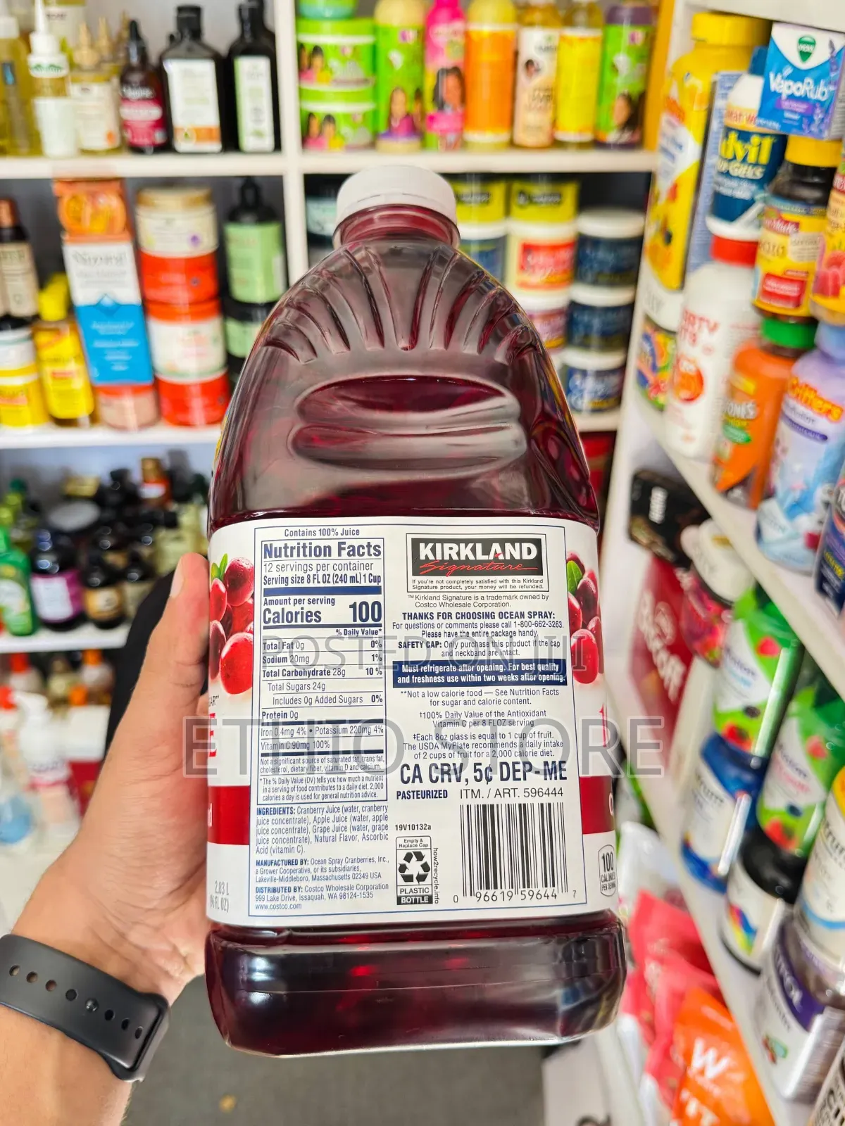 Kirkland Signature Ocean Spray 100% Juice Cranberry