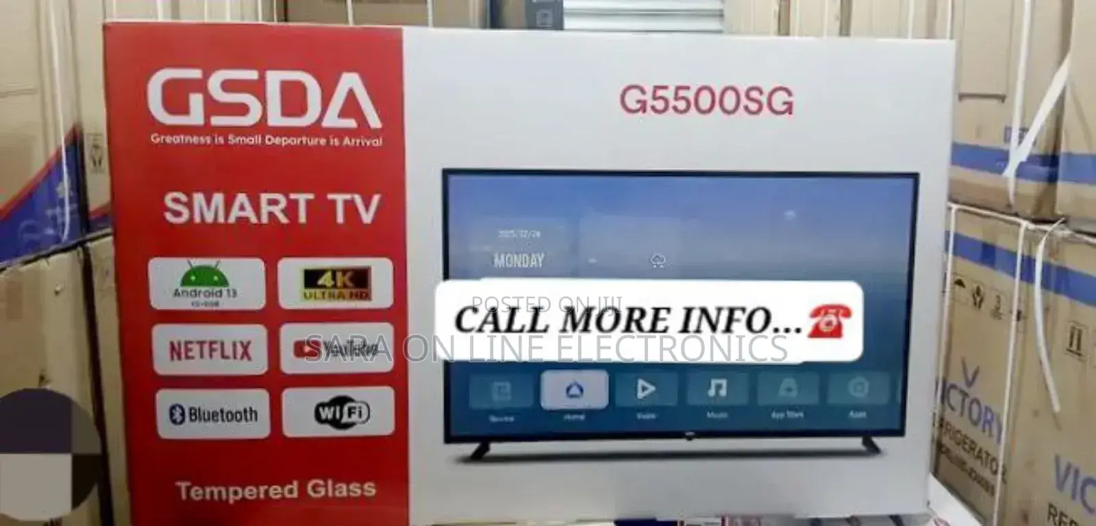 Gsda 55" Uhd Smart Tv *New Model *Free Delivery