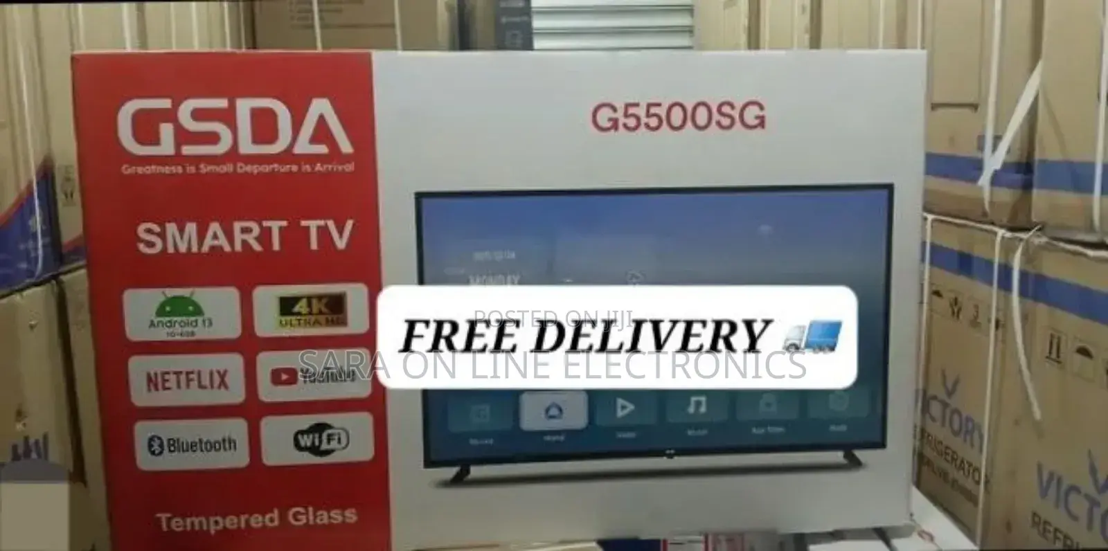 Gsda 55" Uhd Smart Tv *New Model *Free Delivery