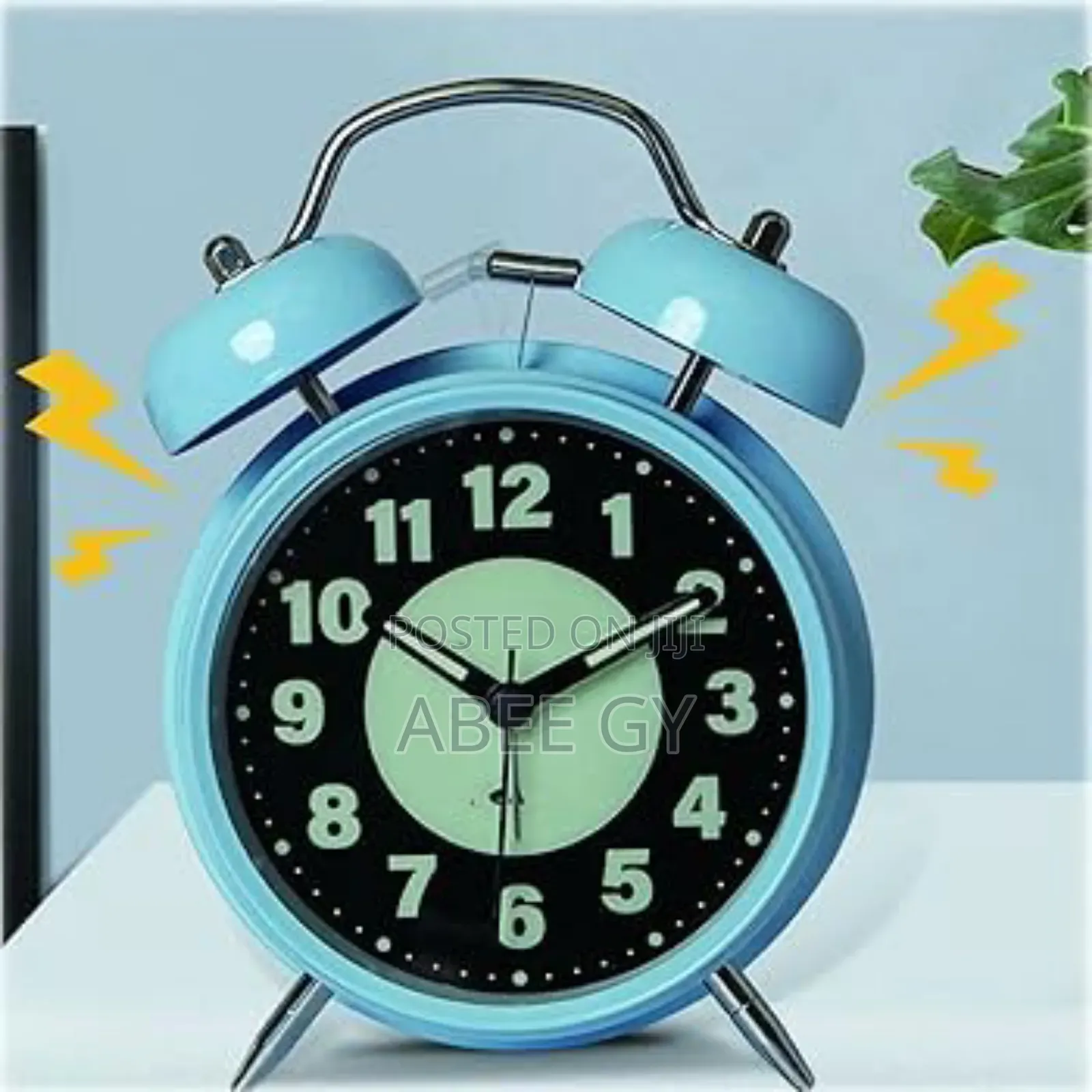 Bed Side Alarm Clock Bell Type With Light Quartz Batery Operated
