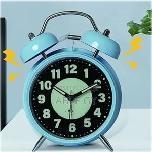 Photo - Bed Side Alarm Clock Bell Type With Light Quartz Batery Operated