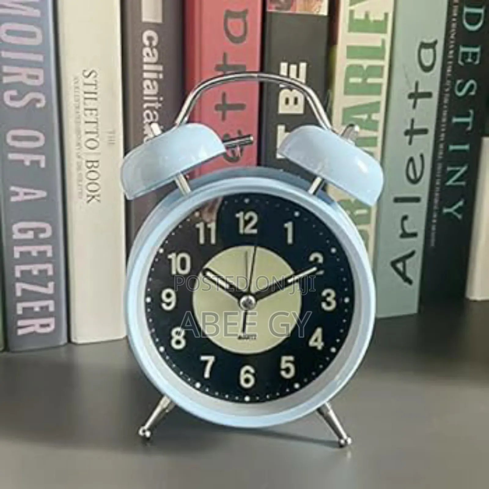 Bed Side Alarm Clock Bell Type With Light Quartz Batery Operated