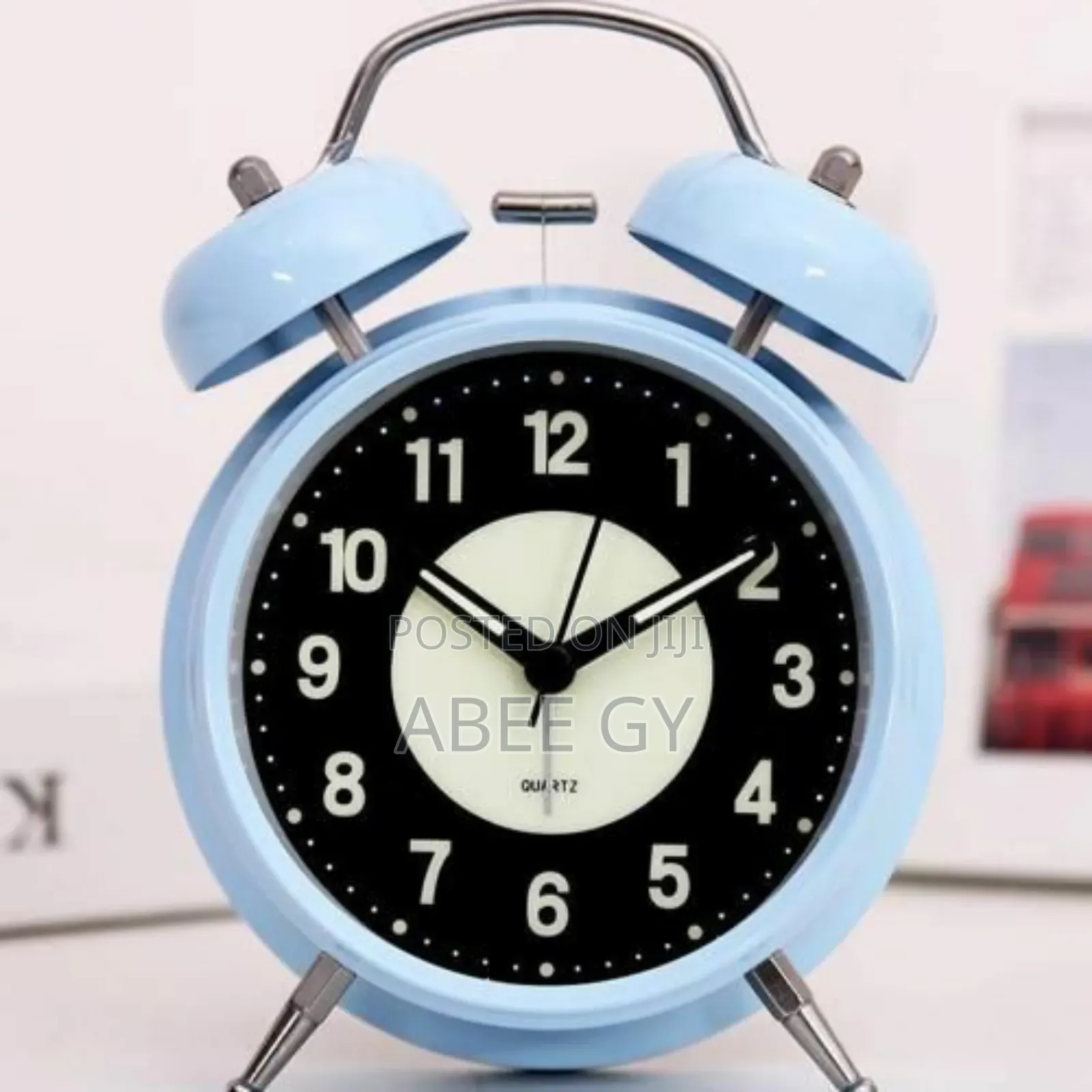 Bed Side Alarm Clock Bell Type With Light Quartz Batery Operated