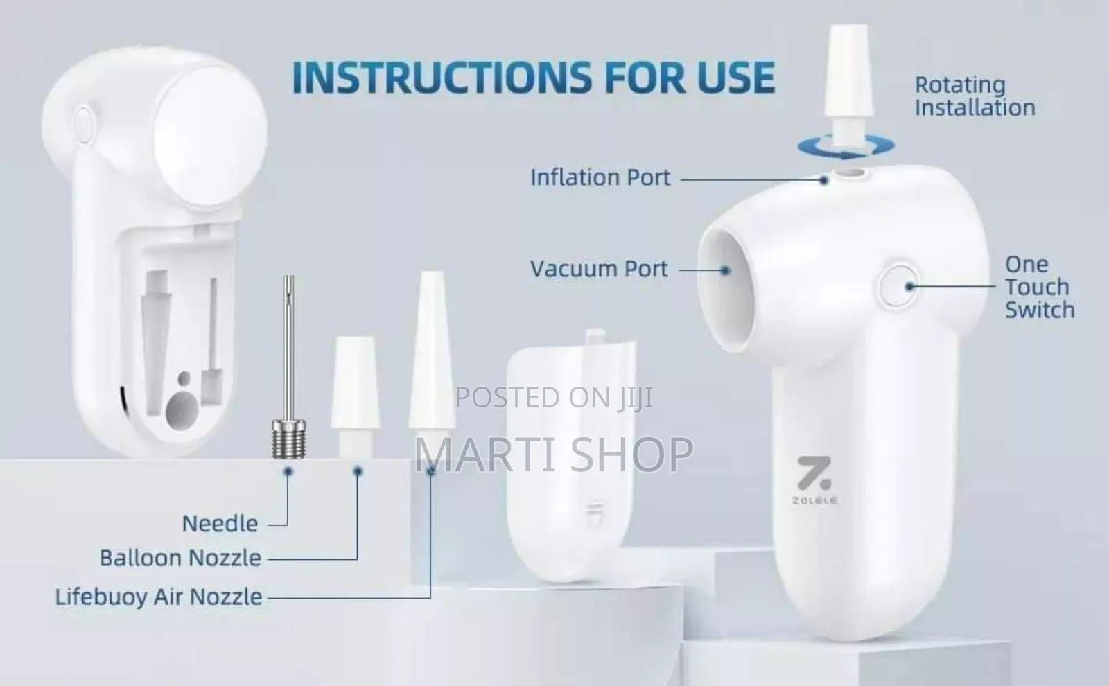 Zolele Portable Electric Vacuum Kit