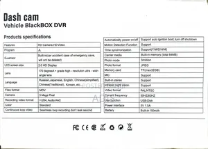 Dash Cam Super Hd 1296p