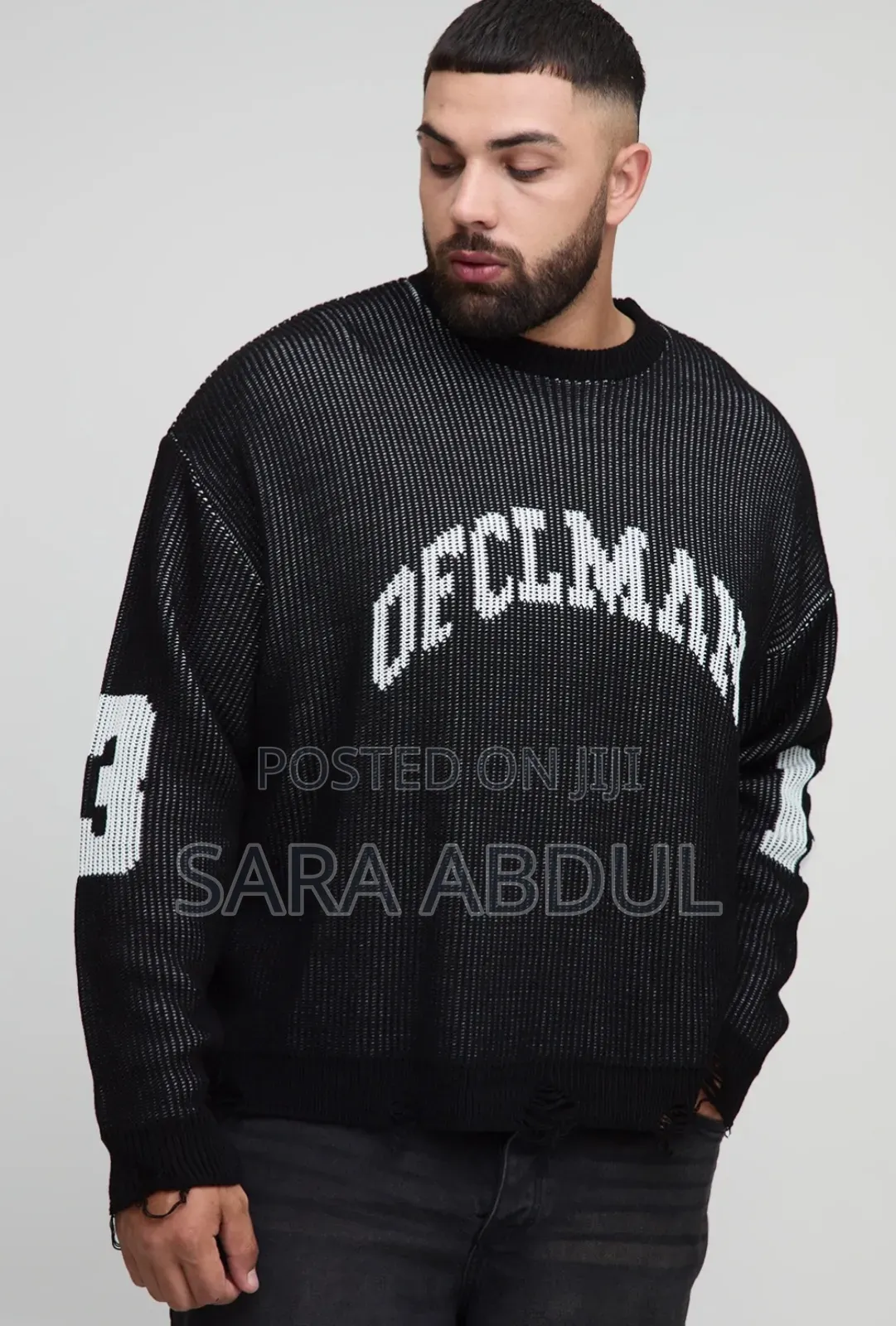 Boohooman Brand Plus Size Jersey Style Jumper