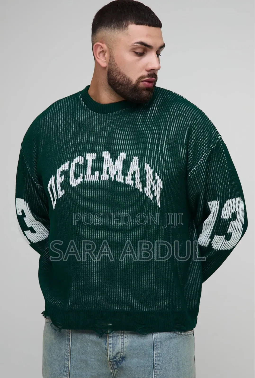 Boohooman Brand Plus Size Jersey Style Jumper