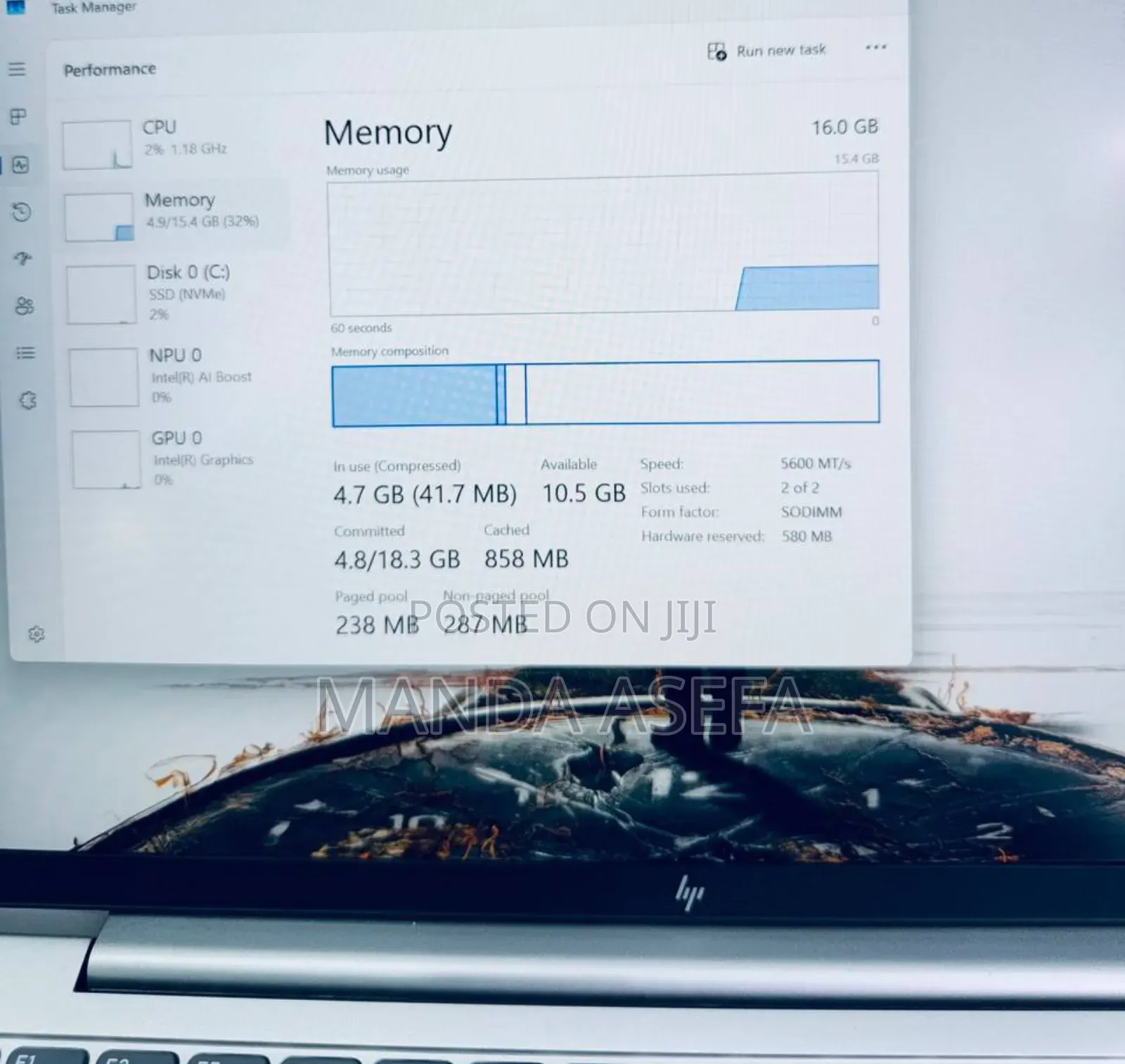 New Laptop HP 16GB Intel Core Ultra 5 SSD 512GB