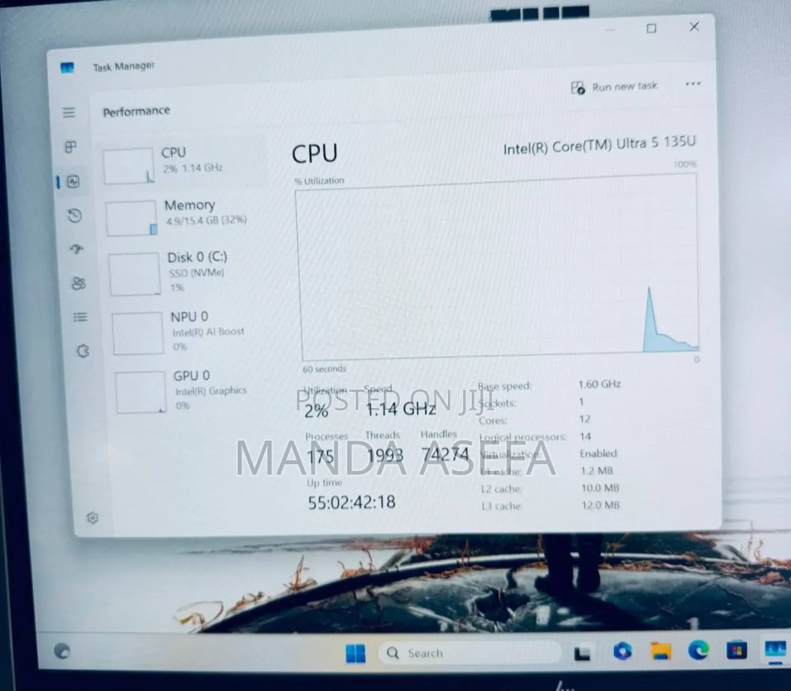 New Laptop HP 16GB Intel Core Ultra 5 SSD 512GB