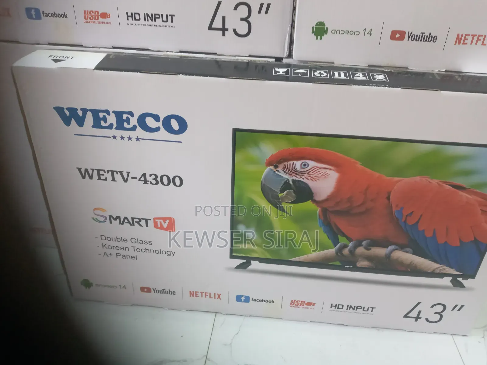 Weeco Tv 43inch Smart Android Double Glass Hi Fi Sibkre Fun System