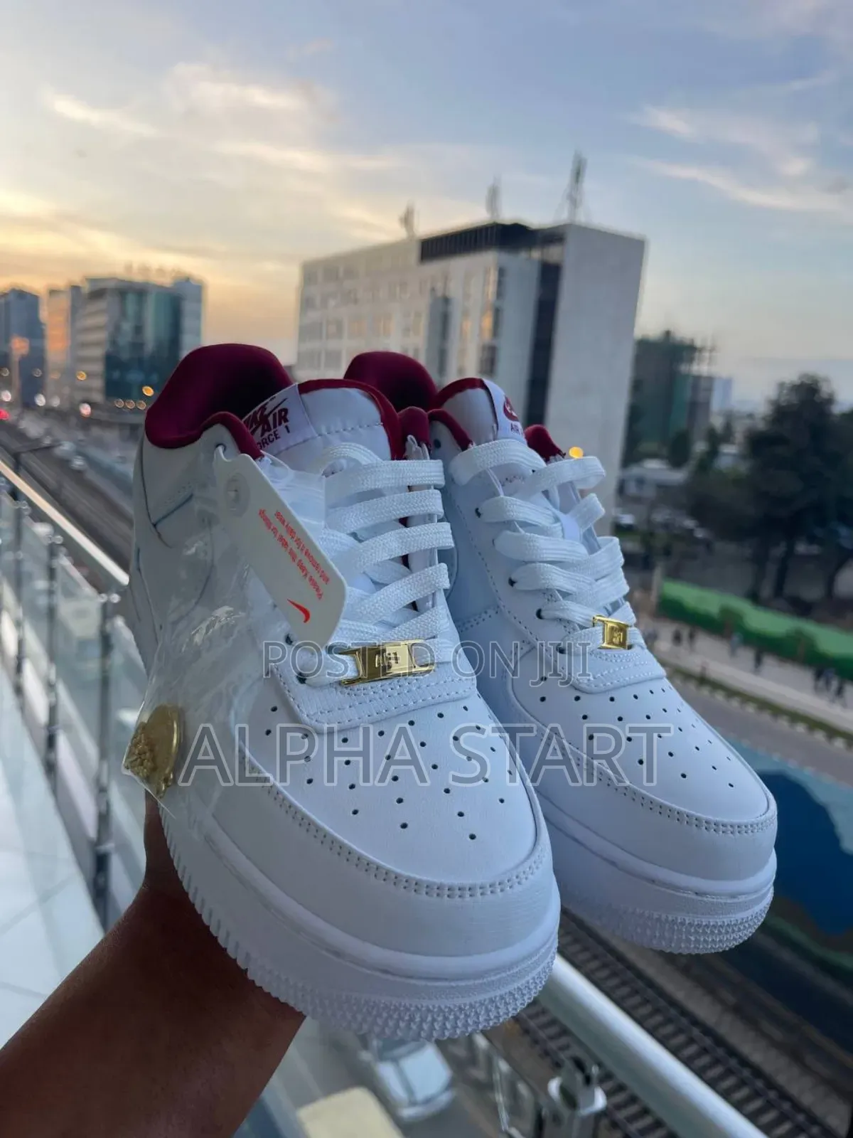 Nike Air Force High Master Quality Full White Red for Mans
